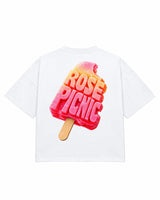 ROSE PICNIC ICE CREAM PRINT OVERSIZED SHIRT