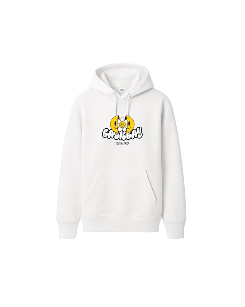 SMILEY PRINT HOODED SWEATER